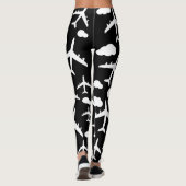 Modelontwerp van het zwarte vliegende vliegtuig leggings (Achterkant)