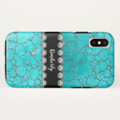 Modelontwerp van turquoise look Case-Mate iPhone case (Achterkant (horizontaal))