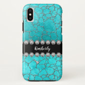 Modelontwerp van turquoise look Case-Mate iPhone case (Achterkant)