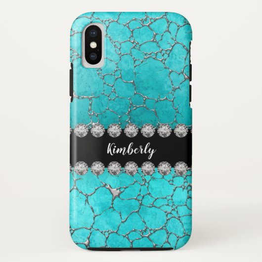 Modelontwerp van turquoise look Case-Mate iPhone case (Achterkant)