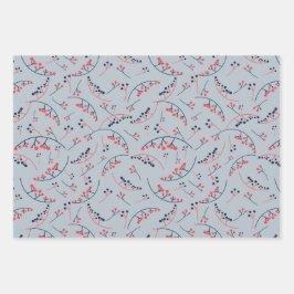 Modelpatroon ter illustratie van moderne rode blau inpakpapier vel