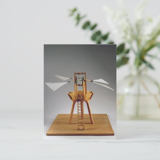 Modelreconstructie van het ontwerp van de da Vinci Briefkaart (Staand voorkant)