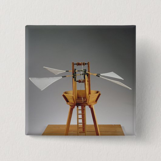 Modelreconstructie van het ontwerp van de da Vinci Vierkante Button 5,1 Cm (Voorkant)