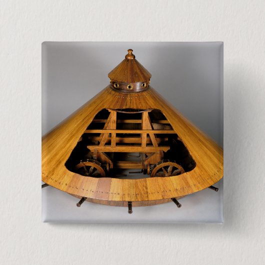 Modelreconstructie van het ontwerp van de da Vinci Vierkante Button 5,1 Cm (Voorkant)