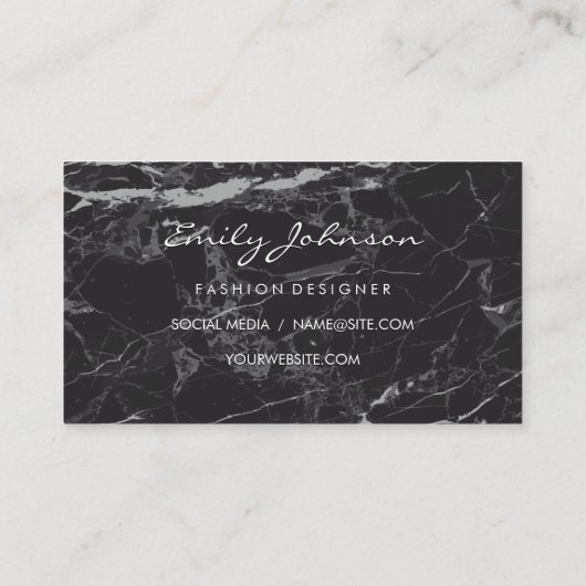 Models | Zwart marmer Visitekaartje (Achterkant)
