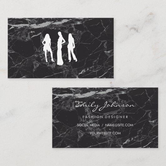 Models | Zwart marmer Visitekaartje (Voorkant / Achterkant)