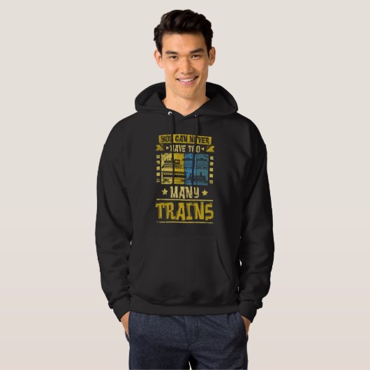 Modelspoorlijn nooit te veel treinen hoodie (Voorkant volledig)
