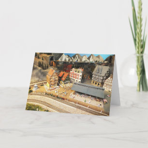 Modelspoorweg en brug feestdagen kaart