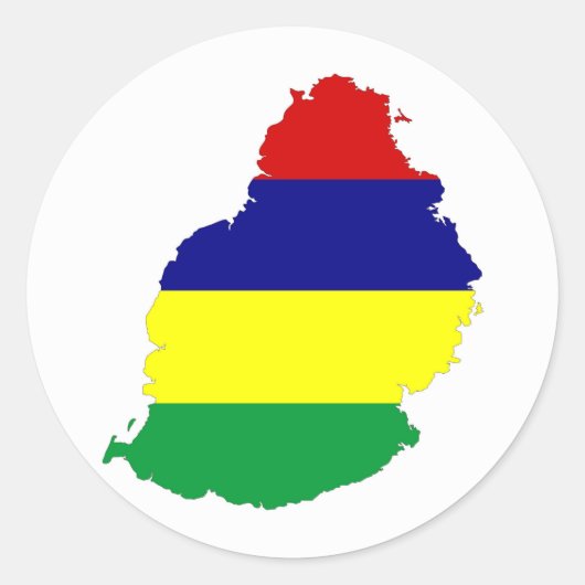 modelsymbool van de vlag van het mauritius - land ronde sticker (Voorkant)