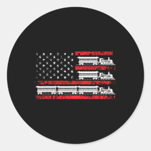 Modeltrein Patriottische Usa Vlag Locomotief Model Ronde Sticker
