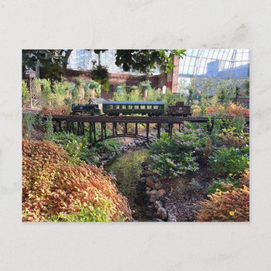 Modeltreinen over de nieuwe rivierkloof briefkaart (Voorkant)