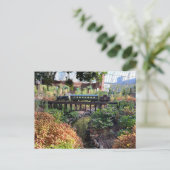 Modeltreinen over de nieuwe rivierkloof briefkaart (Staand voorkant)