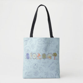 Modeltypografische vormgeving biologisch diagram tote bag