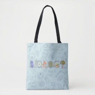 Modeltypografische vormgeving biologisch diagram tote bag