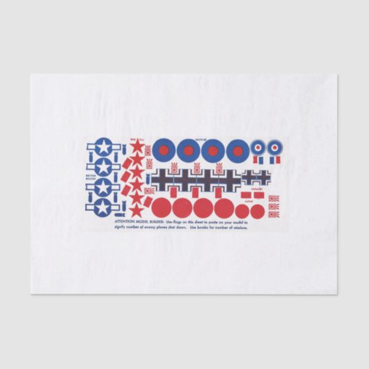 Modelvliegtuiginsignes, WWII-pindaangrootte Tissuepapier (Voorkant)