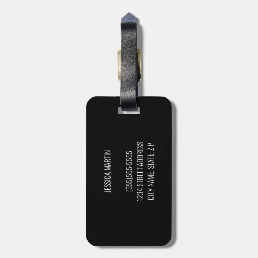 Modem Leopard Blue 3D Art  naam Bagagelabel (Achterkant verticaal)