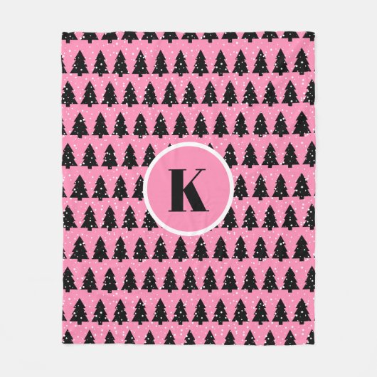 Modem roze en zwarte kerstboom, rugzak fleece deken (Voorkant)