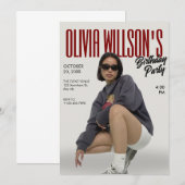 Modemagazine foto verjaardag kaart (Voorkant / Achterkant)