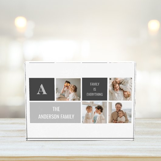 Moden 3Collage Foto & Gray Best Family Gift