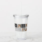 Moden 3Collage Foto & Gray Best Family Gift Acryl Drinkbeker (Voorkant)