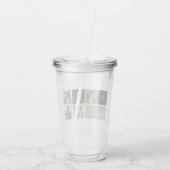 Moden 3Collage Foto & Gray Best Family Gift Acryl Drinkbeker (Achterkant)