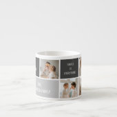 Moden 3Collage Foto & Gray Best Family Gift Espresso Kop (Voorkant)