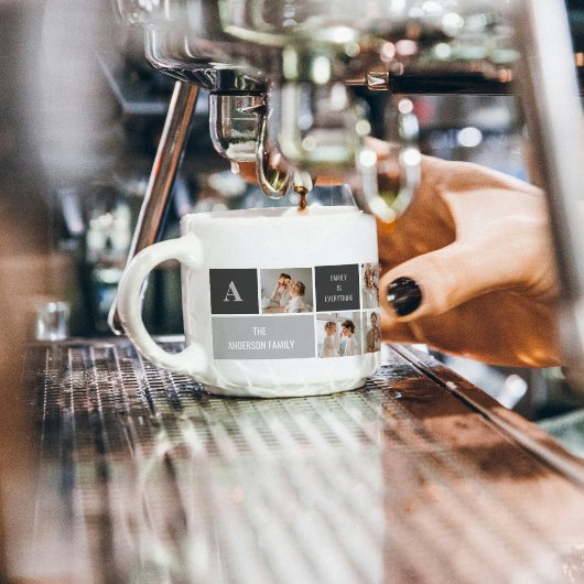 Moden 3Collage Foto & Gray Best Family Gift Espresso Kop