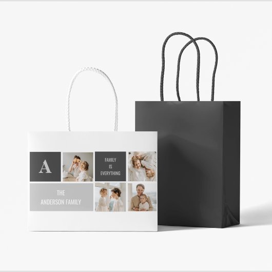 Moden 3Collage Foto & Gray Best Family Gift Groot Cadeauzakje