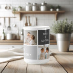 Moden 3Collage Foto & Gray Best Family Gift Koffiemok<br><div class="desc">Moden 3Collage Foto & Gray Best Family Gift</div>