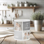 Moden 3Collage Foto & Gray Best Family Gift Matglas Koffiemok<br><div class="desc">Moden 3Collage Foto & Gray Best Family Gift</div>