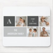 Moden 3Collage Foto & Gray Best Family Gift Muismat (Voorkant)