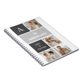 Moden 3Collage Foto & Gray Best Family Gift Notitieboek (Rechterzijde)