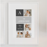 Moden 3Collage Foto & Gray Best Family Gift Poster<br><div class="desc">Moden 3Collage Foto & Gray Best Family Gift</div>