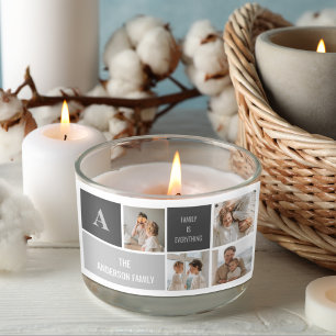 Moden 3Collage Foto & Gray Best Family Gift Rechthoekige Sticker