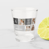 Moden 3Collage Foto & Gray Best Family Gift Shot Glas (Voorkant)