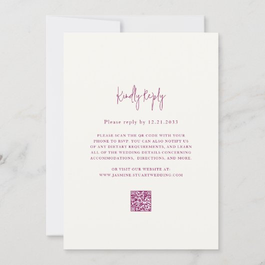Moden all in one Wedding Invitation QR code Kaart (Achterkant)