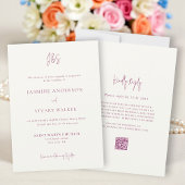 Moden all in one Wedding Invitation QR code Kaart