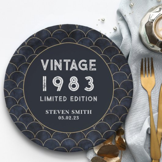 Moden Chic Custom Year Lettering Birthday Party Papieren Bordje