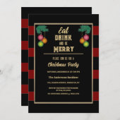 Moden Chic eet Drink en wees vrolijk kerstfeest Kaart (Voorkant / Achterkant)