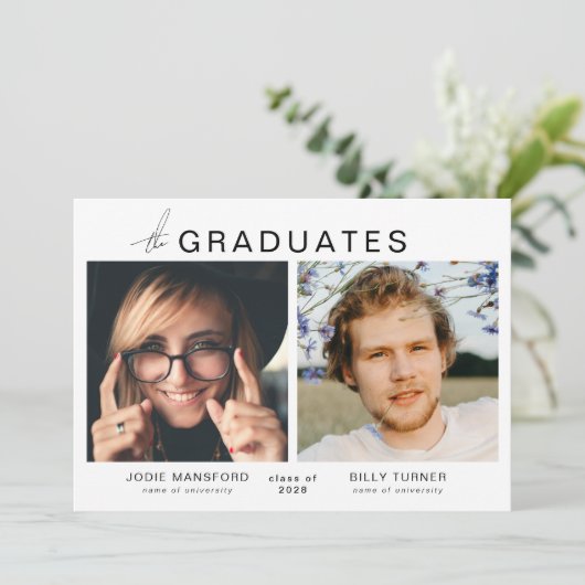 Moden de afgestudeerden 'Photo Joint Afstuderen Aankondiging (Staand voorkant)