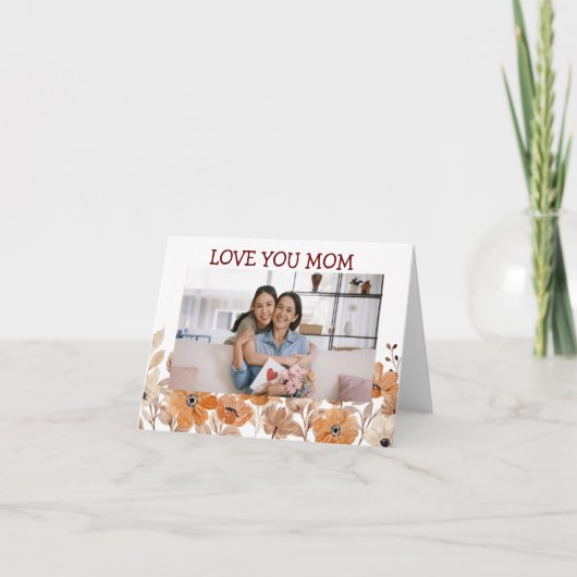 Moden Floral Happy Moederdag Kaart (Voorkant)