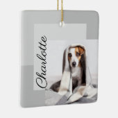 Moden Minimal Geometric Dog Photo Ornament (Rechts)