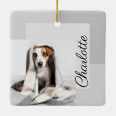 Moden Minimal Geometric Dog Photo Ornament (Achterkant)