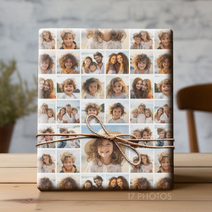 Moden, Minimale Fotoraster met 17 foto's Cadeaupapier