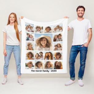 Moden, Minimale Fotoraster met 17 foto's Fleece Deken