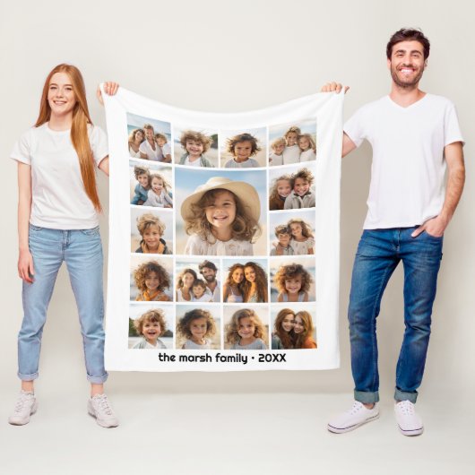 Moden, Minimale Fotoraster met 17 foto's Fleece Deken (In situ)