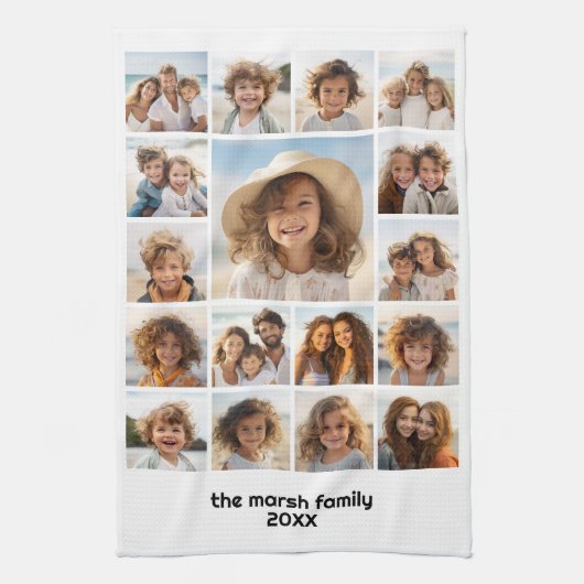 Moden, Minimale Fotoraster met 17 foto's Theedoek (Verticaal)