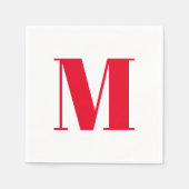 Moden monogram rood initiaal letter elegant servet (Voorkant)