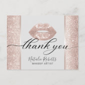 Moden Roos Gold Glitter Beauty Salon Hartelijk dan Briefkaart (Voorkant)