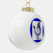 Modena Argent Pigeon Keramische Bal Ornament (Links)